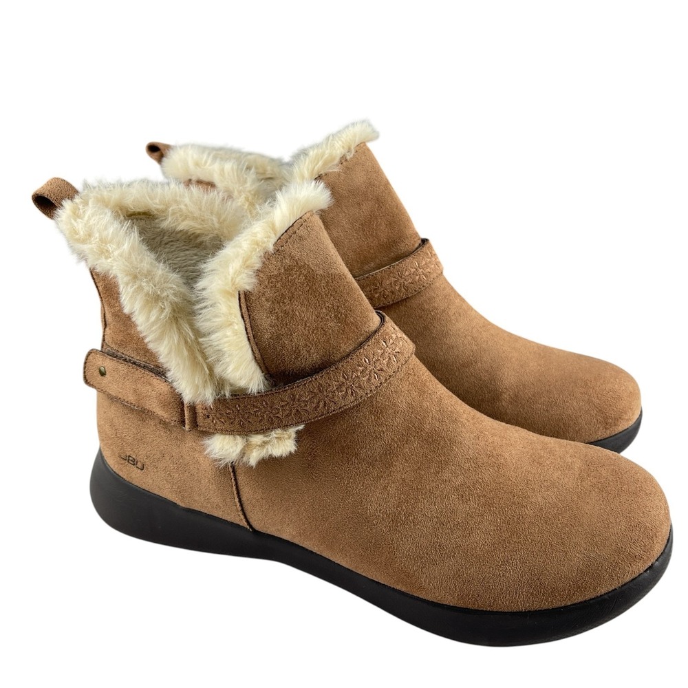 JBU by Jambu Women's Nomadic Ankle Boots 10M Brown Faux Suede Water Resistant
